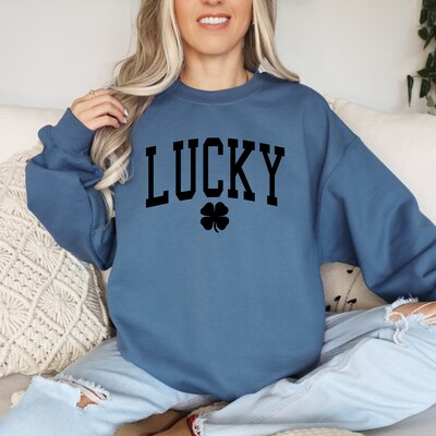 St. Patrick's Day Sweatshirt, Lucky Sweatshirt, St Patrick's Shirt, Oversized, Baggy - image3